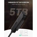 USB ადაპტერი UGREEN CM321 (70609), USB 3.0 to SATA III Adapter Cable, 50cm, for 2.5" SATA SSD/HDD Black - Image 3