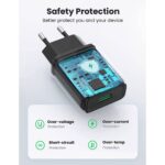 მობილურის დამტენი UGREEN CD122 (70273), 18W, Quick Charge USB Charger, Black - Image 5