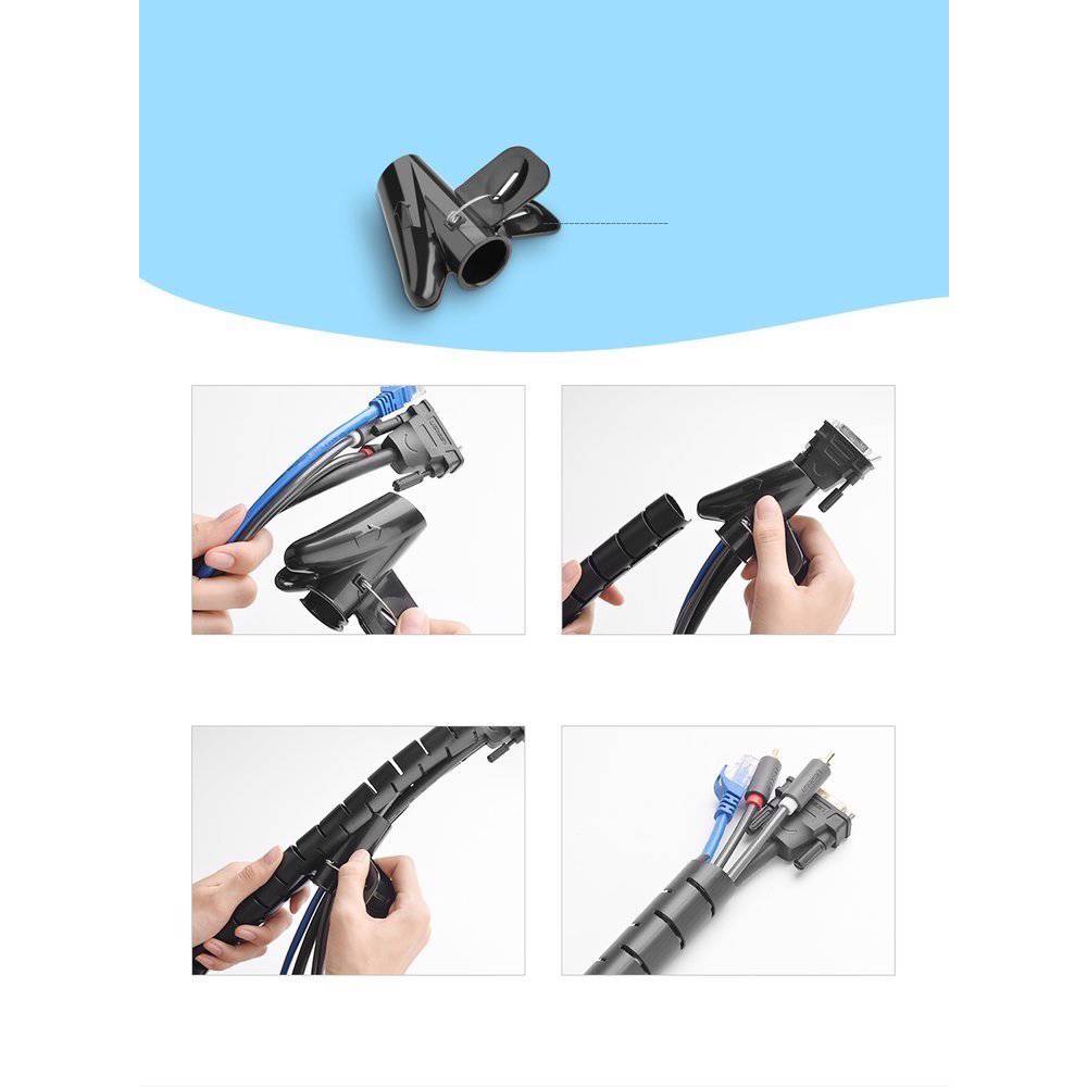 კაბელ მენეჯერი UGREEN LP121 (30820) Cable Organizer, 5m, Black - Image 6