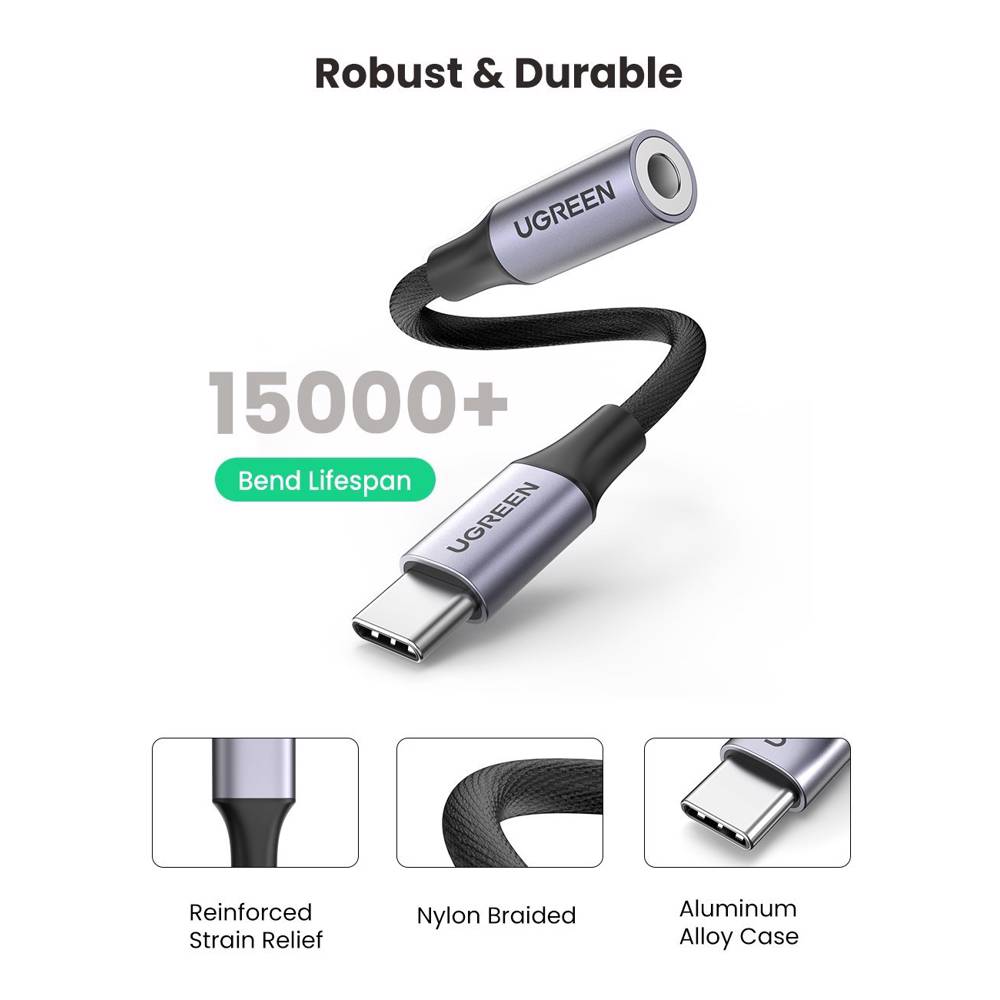 აუდიო ადაპტერი UGREEN 80154, Type-C to Aux 3.5mm Female Audio Adapter, 10cm, Space Gray - Image 7