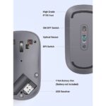 მაუსი Ugreen MU001 (90373), Wireless, 4000DPI, USB, Mouse, Light Gray - Image 7