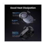 უსადენო დამტენი UGREEN CD256 (40118), 15W, Auto Induction Phone Holder Car Charger, Black - Image 10