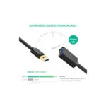 USB დამაგრძელებელი UGREEN US129 (30126), USB 3.0 Male to USB Female, Extension Male Cable, 1.5m, Black - Image 2