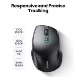 მაუსი UGREEN MU101 (90395), Ergonomic Wireless 2.4G Mouse, Bluetooth, 4000DPI, Silence Design, Black - Image 2