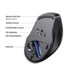 მაუსი UGREEN MU101 (90395), Ergonomic Wireless 2.4G Mouse, Bluetooth, 4000DPI, Silence Design, Black - Image 3