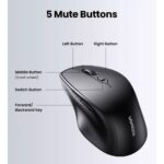 მაუსი UGREEN MU101 (90395), Ergonomic Wireless 2.4G Mouse, Bluetooth, 4000DPI, Silence Design, Black - Image 5