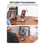 უსადენო დამტენი UGREEN CD317 (90668), 2-in-1 MagSafe Magnetic Wireless Charger, Black/Blue - Image 3