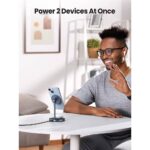 უსადენო დამტენი UGREEN CD317 (90668), 2-in-1 MagSafe Magnetic Wireless Charger, Black/Blue - Image 4