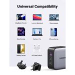 მობილურის დამტენი UGREEN CD296 (90409), Nexode, Travel Adapter, 65W, USB, Type-C, Grey - Image 3