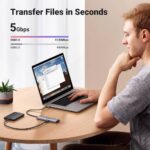 USB-C ჰაბი UGREEN CM473 (15395), Type-C, USB, Hub, Grey - Image 6