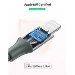 USB კაბელი UGREEN US304 (80564), 87W, MFi, Type-C to Lightning, 1m, Midnight Green - Image 4