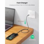 USB კაბელი UGREEN US304 (80564), 87W, MFi, Type-C to Lightning, 1m, Midnight Green - Image 7