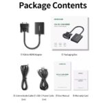 ადაპტერი UGREEN CM513 (50945), VGA To HDMI Adapter With 3.5mm And Type-C, 0.15cm, Black - Image 3