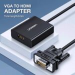 ადაპტერი UGREEN CM513 (50945), VGA To HDMI Adapter With 3.5mm And Type-C, 0.15cm, Black - Image 5