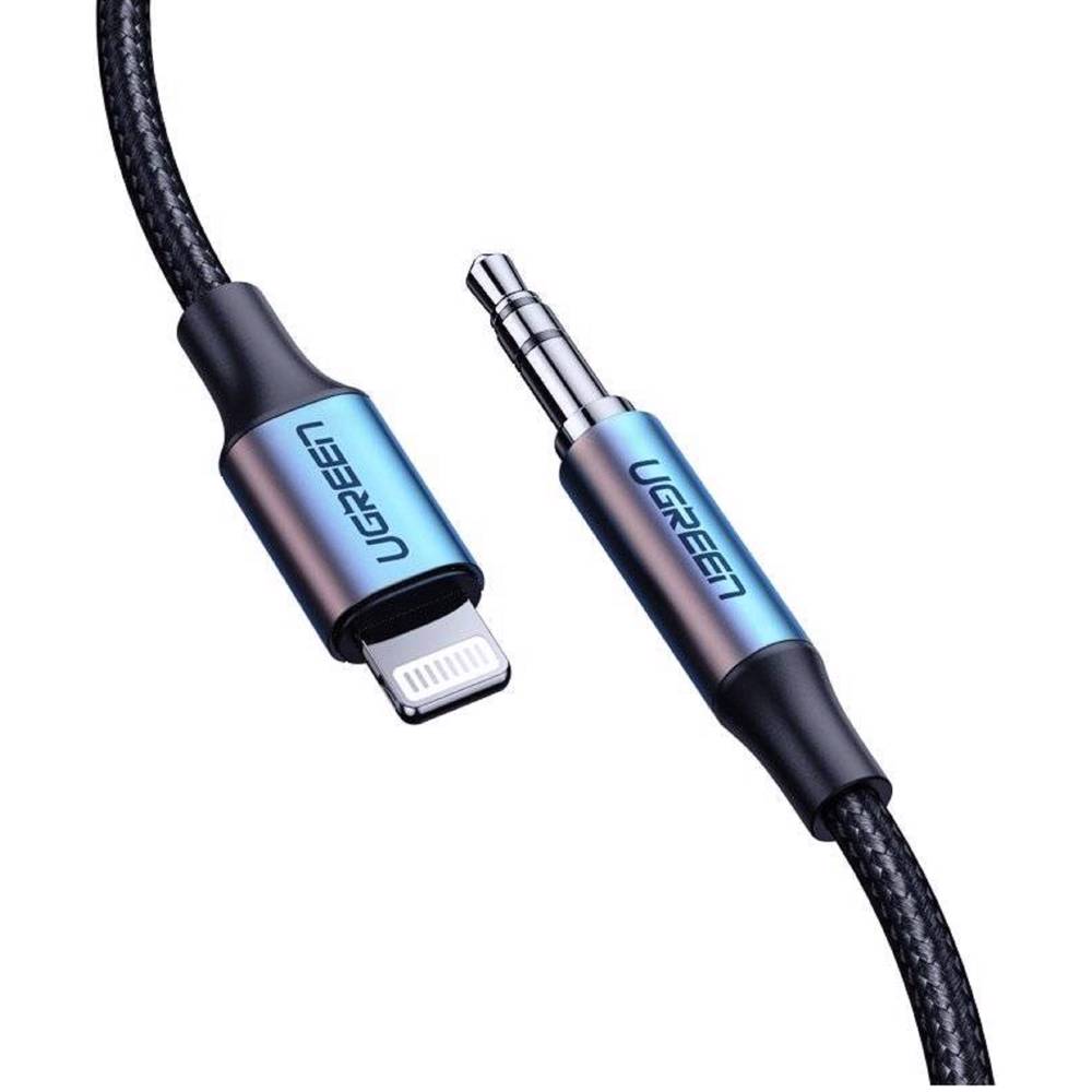 აუდიო კაბელი UGREEN US315 (70509), Lightning To 3.5mm Aux Cable, 1m, Gray/Black - Image 2
