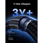 ვიდეო კაბელი UGREEN US355 (80150), 4K Video Cable , 100W, Type-c To Type-c 3.2 Gen 2 Cable, 1m, Black - Image 6