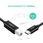 პრინტერის კაბელი UGREEN US241 (50446), Type-C To USB-B, 2m, Black - Image 4