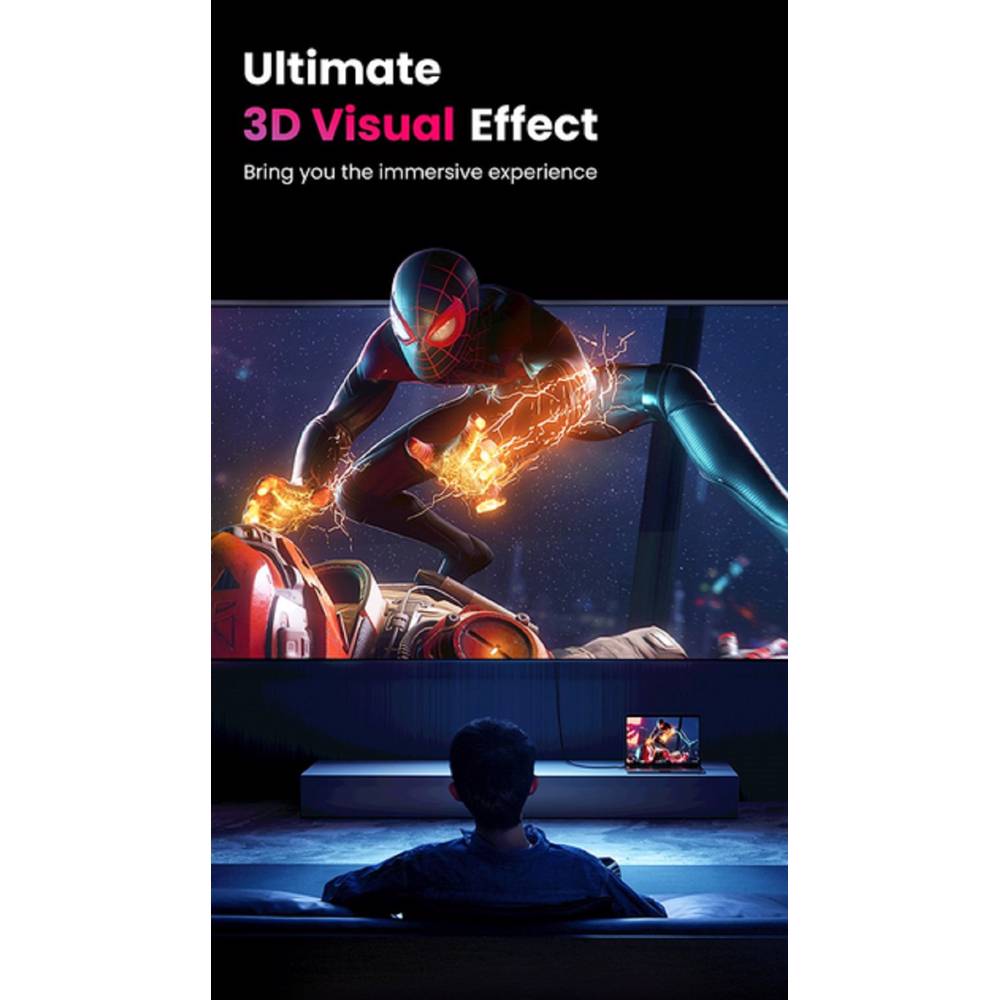 ვიდეო კაბელი UGREEN DP114 (80391), 8K, DisplayPort To DisplayPort, 1.5m, Black - Image 6