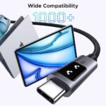 USB კაბელი UGREEN Uno L509 (35512), 100W, Type-C to Type-C, 2M, Black/Grey - Image 2