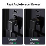 HDMI კაბელი UGREEN HD103 (10172), 4K HDMI Cable Male to Male, 90 Degree, 1m, Black - Image 3