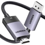ვიდეო კაბელი UGREEN DP115 (80397), 8K, DisplayPort to HDMI, 2m, Grey - Image 2
