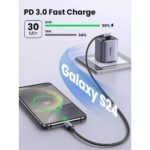 USB კაბელი UGREEN US255 (50123), 60W, Type-C to Angled Type-C Round, 1m, Grey - Image 6