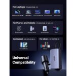 მანქანის დამტენი UGREEN EC706 (35571), 150W, Type-C, USB, Car Charger, Grey - Image 8