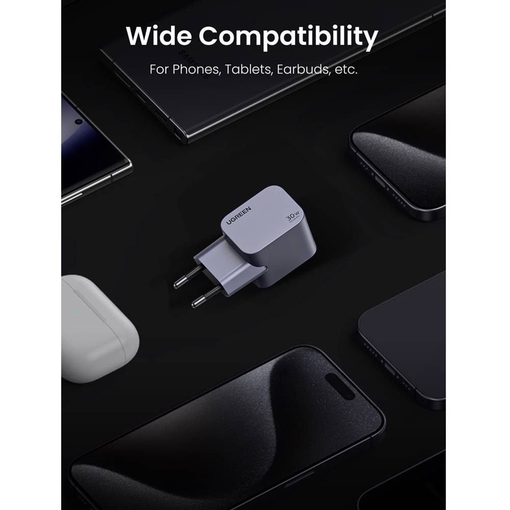 მობილურის დამტენი UGREEN X703 (35006) Nexode Pro, 30W, Type-C, Grey - Image 8