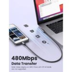 USB კაბელი UGREEN US255 (50122), 60W, Type-C to Angled Type-C Round, 0.5m, Grey - Image 8