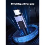 USB კაბელი UGREEN L513 (45067), 240W, Type-C to Type-C PD Fast Charging Cable, 1m, Space Gray - Image 4
