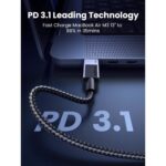 USB კაბელი UGREEN L513 (45067), 240W, Type-C to Type-C PD Fast Charging Cable, 1m, Space Gray - Image 5