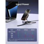 უსადენო დამტენი UGREEN W702 (35316) MagFlow Qi2, 25W, Magnetic Foldable Charging Station, Dark Gray - Image 2