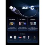 USB კაბელი UGREEN L513 (45068), 240W, Type-C to Type-C PD Fast Charging Cable, 2m, Space Gray - Image 6