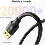 USB დამაგრძელებელი UGREEN US129 (90722), USB 3.0 Male to USB Female, Extension Male Cable, 5m, Black - Image 3