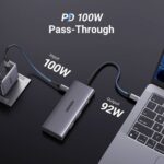 USB-C ჰაბი UGREEN CM498 (15531) Revodok Pro 107, HDMI, USB, SD/TF, Type-C, Hub, Dark Grey - Image 2