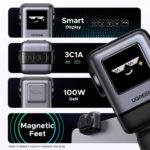 მობილურის დამტენი UGREEN X688 (45515B) Nexode Uno RobotGaN, 100W, USB, Type-C, Phone Charger, Grey - Image 3