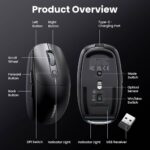 მაუსი UGREEN MU103 (90539), Wireless, 2.4GHz, Bluetooth, USB, Mouse, Black - Image 2