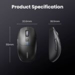 მაუსი UGREEN MU103 (90539), Wireless, 2.4GHz, Bluetooth, USB, Mouse, Black - Image 3