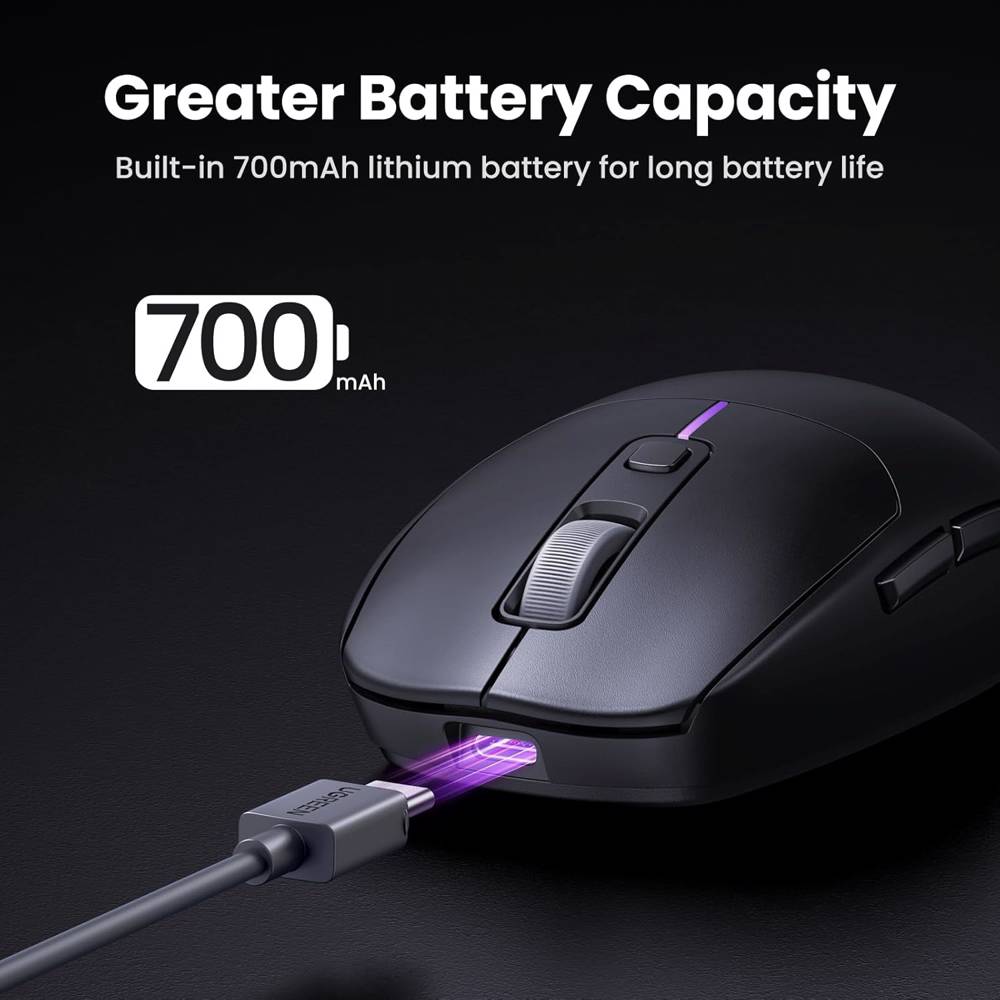 მაუსი UGREEN MU103 (90539), Wireless, 2.4GHz, Bluetooth, USB, Mouse, Black - Image 5