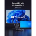 Wi-Fi ადაპტერი UGREEN CM495 (25226), AX1800 WiFi 6 Adapter, Black - Image 2