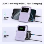 პორტატული დამტენი UGREEN PB572 (45328) Uno, 10000mAh 7.5W, Magnetic Wireless Power Bank, Purple - Image 4