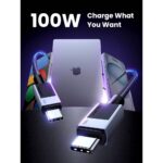 USB კაბელი UGREEN L512 (45065), 100W, Type-C to Type-C PD Fast Charging Cable, 3m, Space Gray - Image 8