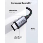 აუდიო ადაპტერი UGREEN CM450 (20192), Type-C Male To 3.5mm Male Audio Cable With Chip, 1m, Black/Grey - Image 2