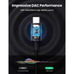 აუდიო ადაპტერი UGREEN CM450 (20192), Type-C Male To 3.5mm Male Audio Cable With Chip, 1m, Black/Grey - Image 5