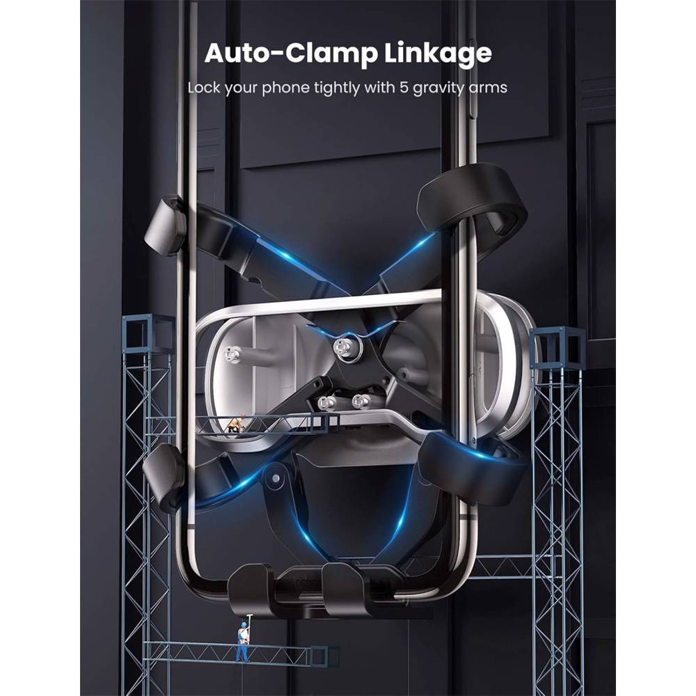 მობილურის დამჭერი UGREEN LP228 (80539), Gravity Phone Holder For Car, Black - Image 8