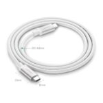 USB კაბელი UGREEN US264 (60520), 60W, Type C 2.0 Male To Male Cable, 2m, White - Image 3