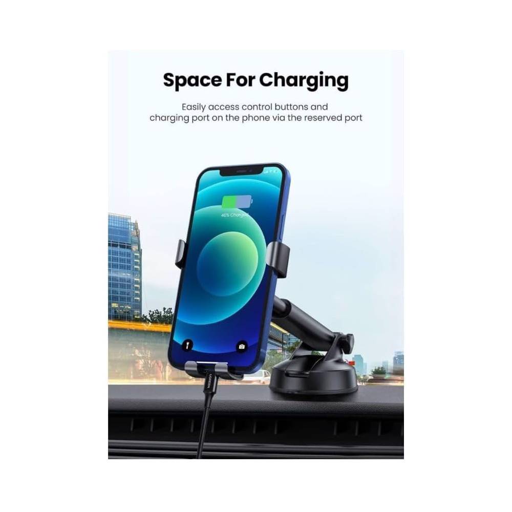 მობილურის დამჭერი UGREEN LP200 (60990B), Gravity Phone Holder With Suction Cup, Black - Image 3