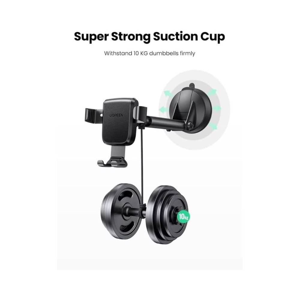მობილურის დამჭერი UGREEN LP200 (60990B), Gravity Phone Holder With Suction Cup, Black - Image 5