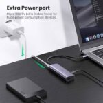 USB-C ჰაბი UGREEN 60718, Type-C, USB, RJ45, Micro USB, Grey - Image 5