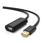 USB დამაგრძელებელი UGREEN 10321, USB Male to USB Female Active Extension Cable with Chipset, 10m, Black